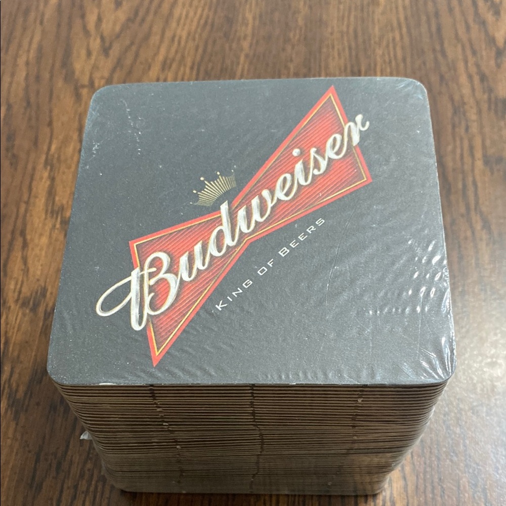 “5/$20” stack of brand new Budweiser coasters